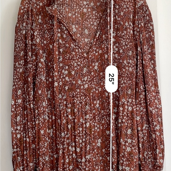 Flowy Floral Long Sleeve Blouse, Tied High Collar - Picture 10 of 10